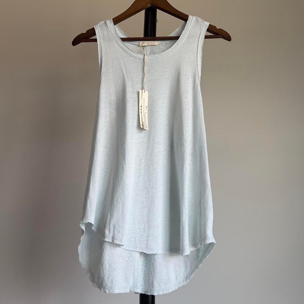Lovestitch Womens Large Pale Blue Slub Knit Racerback High-Low Tank Top NWT